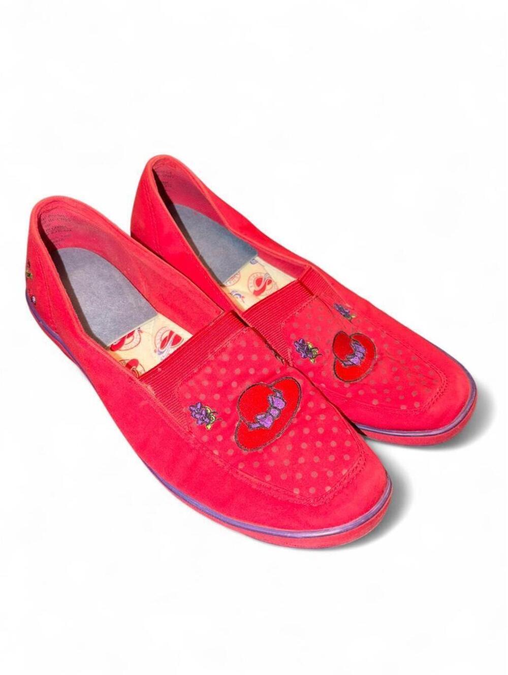 Vintage Grasshoppers by Keds "Red Hat Society" Canvas Polka Dot Slip-On Loafers